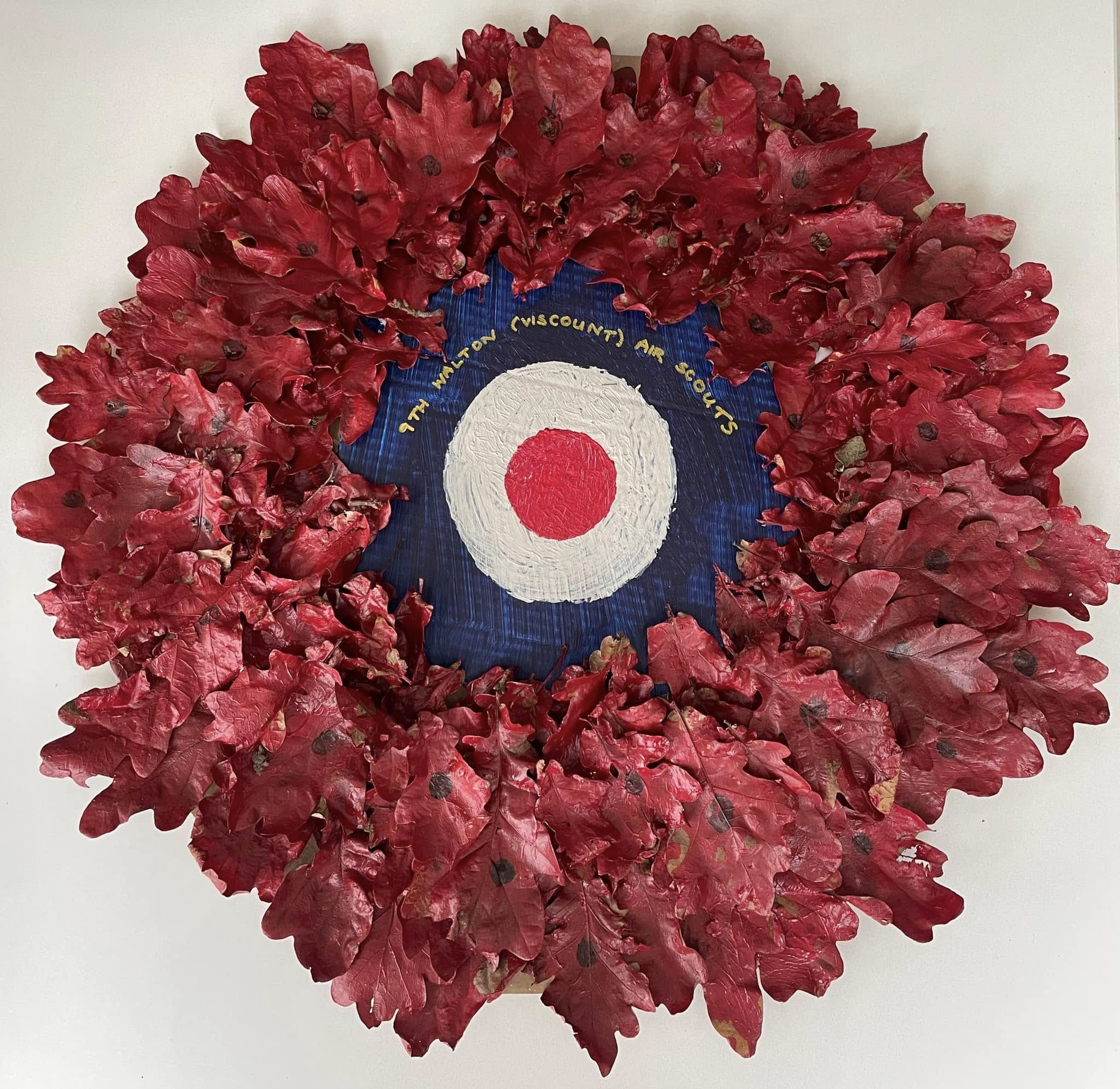 9th Walton Scout Remembrance Wreath made from oak leaves